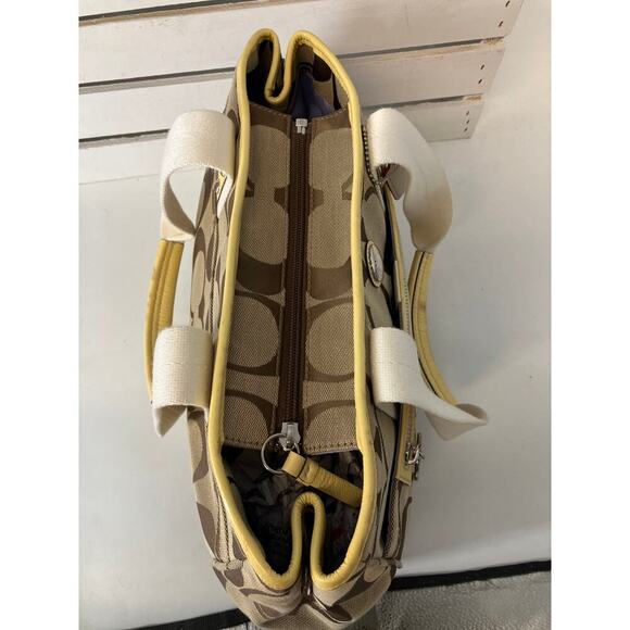 COACH F14878 LARGE SIGNATURE PRINT CANVAS SHOULDER BAG (ASIS) - Picture 10 of 16